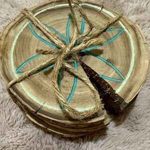 New Handmade Wooden Coasters with Star Design